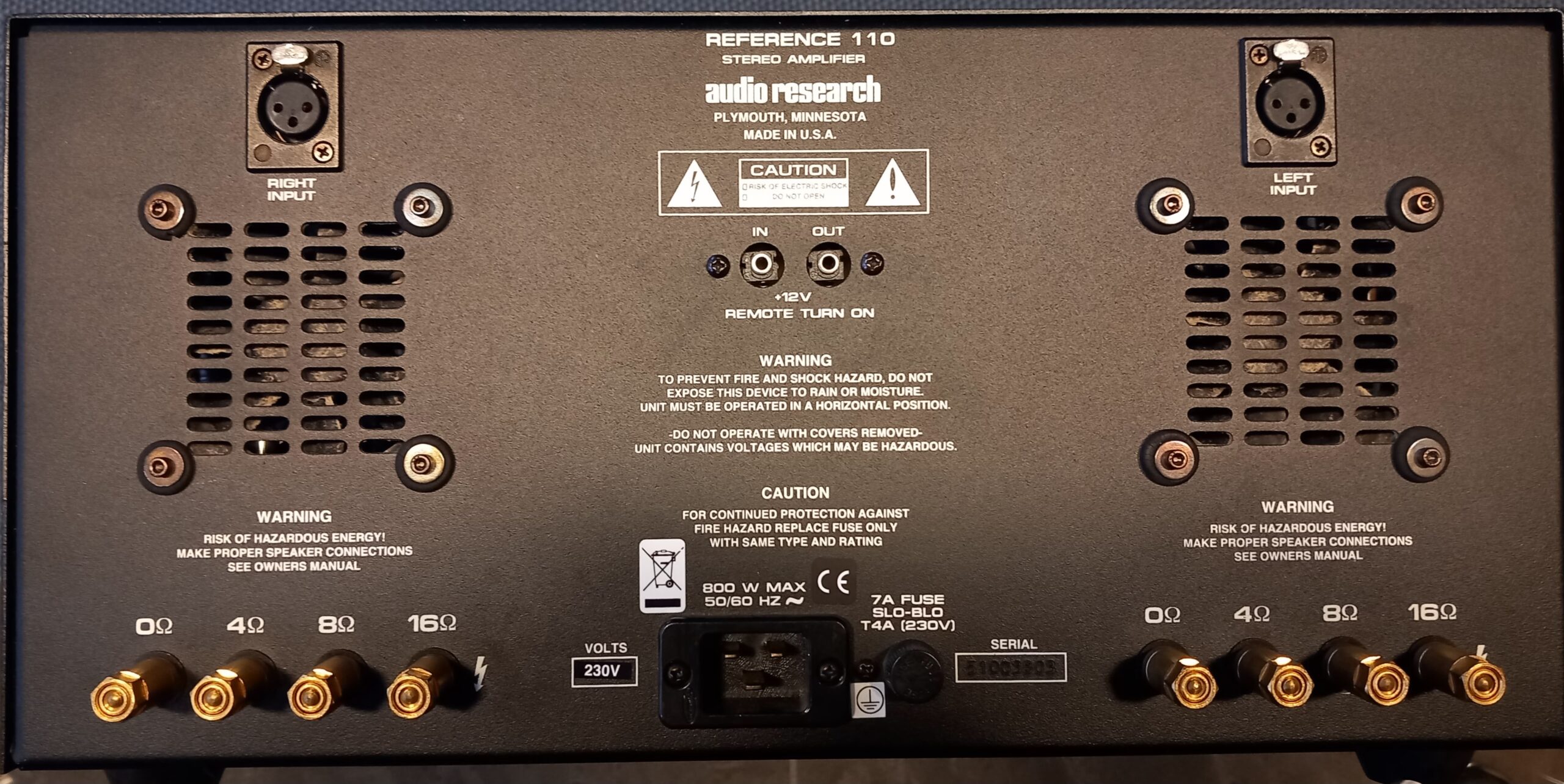 Audio Research reference 110 power amplifier - Audio Design Racks